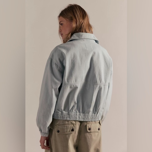FREE PEOPLE Birdie Track Jacket in Pearl Blue S - Picture 4 of 7